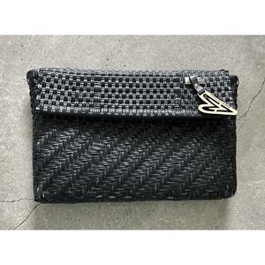 Maria Victoria Glow Clutch Black Woven Bag Charm
